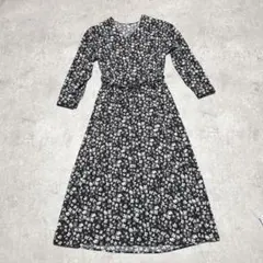 s3191 ローリーズファーム シャツワンピース 花柄 マキシ丈 ロングスカート