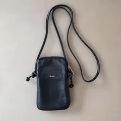 値下げ　BEAURE ブラック レザー ショルダーバッグ