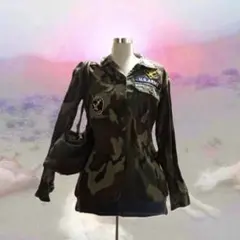 迷彩 ミリタリージャケット トップス　刺繍　U.S. ARMY y2k グランジ