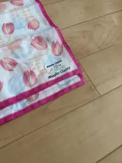 【未使用】marie claire ハンカチ 花 ピンク ホワイトのサムネイル