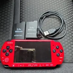 PSP3000 本体 ブラックレッド バッテリー2個充電ケーブル付き おまけあり