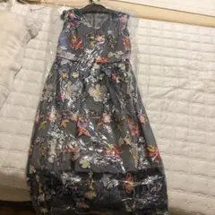 新品未使用 Chesty フラワー刺繍ノースリーブワンピース　オーガンジー
