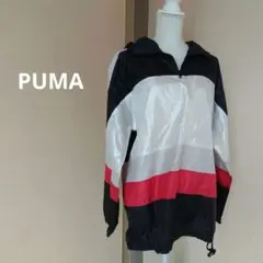 puma ウィンドブレーカー ナイロンパーカー 黒 赤 白 フード付き