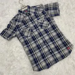 【Dickies】ディッキーズ Mサイズ チェック柄 半袖ウエスタンシャツ