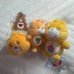 ケアベア　マスコット　茶色　黄色　オレンジ