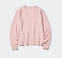 週末セール！UNIQLO カシミヤVネックセーター M ピンク