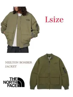 ノースフェイス ボンバージャケット MA-1 カーキ色 Lサイズ 海外限定
