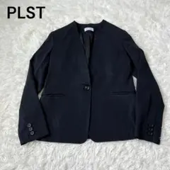 PLST プラステ　ノーカラー　ジャケット　ブラック　S