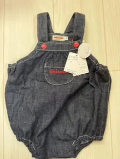 【新品未使用品、タグ付き】 miki HOUSE デニムロンパース Sサイズ