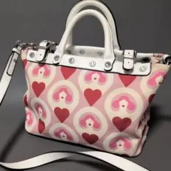 【希少】MARELLA2wayショルダーバッグ　大人可愛い　heart PINKのサムネイル