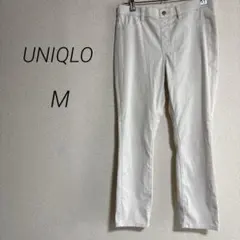 9-344【ユニクロ】クロップド レギンスパンツ　カジュアル　ホワイト　M