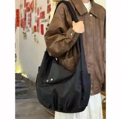 2way変形メッセンジャーバッグ 黒　深水光太　レザー　ブラック　大容量