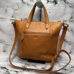 (美品)大人気、ダコタ、2wayバッグ、オールレザー、シボ革、人気色、茶、大容量