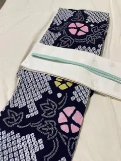 こ*ね様 有松鳴海絞り 浴衣 ゆかた 黒 花柄 身丈150裄66身丈小さめ
