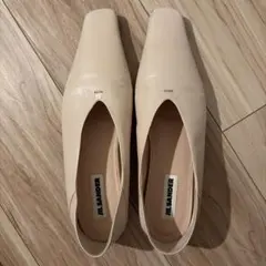 JIL SANDER スクエアトゥ フラットサンダル ベージュ　size38のサムネイル