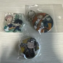 呪術廻戦 羂索夏油缶バッジ・虎伏宿キーホルダーセット