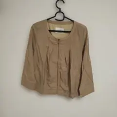 ViS ノーカラージャケット ベージュ　ブルゾン　Мのサムネイル