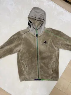 adidas フリースジャケット フード付き ベージュ