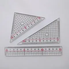 定規 3個セット 透明プラスチック製