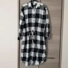 【ユニクロ】フランネルシャツワンピース　M