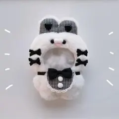 ちびぐるみ ぬい服 11cm うさぎ オフホワイト×ブラック きぐるみ