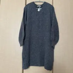 再お値下げ新品タグ付スタディオクリップボリューム袖ニットひざ丈ワンピイタリア製糸