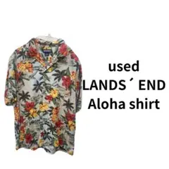 LANDS' END アロハシャツ 半袖 総柄 古着のサムネイル