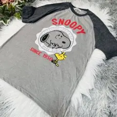 PEANUTS Tシャツ　Mサイズ　デカSNOOPYプリント　グレー