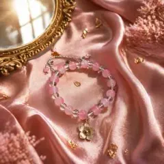 【桜恋の輝き】ローズピンク 天然石ブレスレット｜愛されオーラを纏うフェミニン
