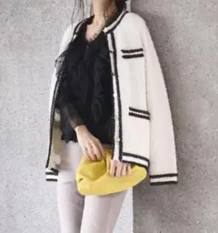 Apuweiser-riche シャギーツイードニットジャケット