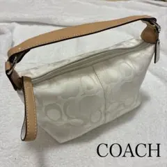 COACH コーチ アクセサリーポーチ ワンショルダー シグネチャー ホワイト