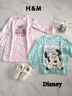 ✿H＆M✿ディズニー　長袖　ワンピース　Ｔシャツ　子供服　キッズ　女の子　120