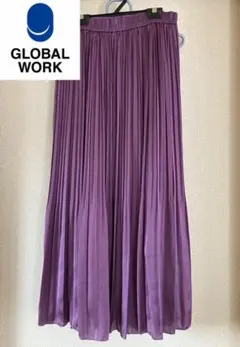 GLOBAL WORK ロングスカート プリーツ　パープル　サイズ　Ｌのサムネイル