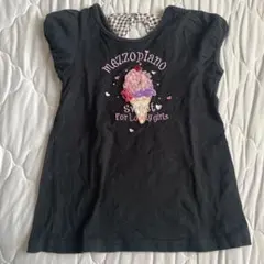 mezzopiano キッズ Tシャツ 黒 アイスクリームデザイン