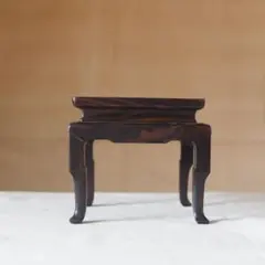 木製アンティーク飾り台 ダークブラウン 古道具