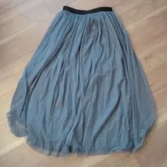お値下げ！グレー シフォン フレアロングスカート　チュールスカート