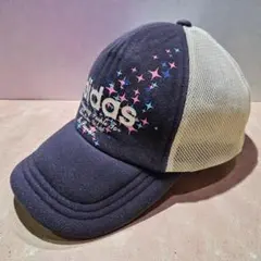 adidas 星柄メッシュバックキャップ ネイビー