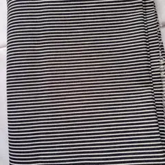 ネイビーとホワイトのストライプデニム生地