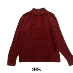 90s アシンメトリー ショルダー ジップ ニット ヴィンテージ y2k 