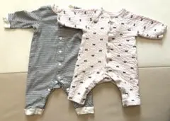 ロンパース 70サイズ 2枚セット　アカチャンホンポ　ピンク　リボン　ボーダー