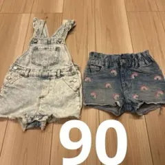 デニム　半ズボン 2歳　90 ギャップ　baby GAP ズボン　オーバーオール