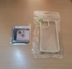 iPhone13 mini クリアTPUケース ベージュ カメラ保護フィルム付き