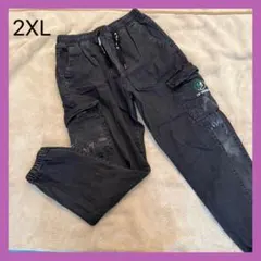 Z2［新品］メンズ カーゴパンツ ブラック ストリート系 ワイド デニムパンツ