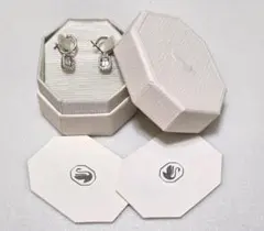 スワロフスキー Unaロジウムプレーティング ドロップピアス　箱付き　42112