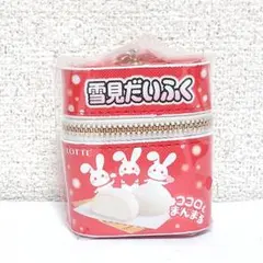 新品未開封タグ付 ロッテ 雪見だいふく スカーフ付チャームポーチ 赤