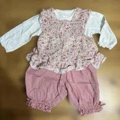 bebe reduction 花柄チュニック かぼちゃパンツ 3点セット80ベベのサムネイル