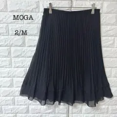 MOGA モガ プリーツスカート シアー 黒 M レイヤード ひざ丈 上品のサムネイル