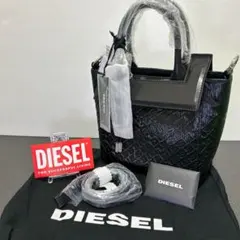 新品未使用　DIESEL ハンドバッグ　モノグラム エンボスロゴブラック