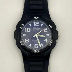 Q&Q クォーツ 腕時計 Falcon 黒紺 ダイバー風 ヨット 10BAR
