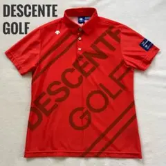 DESCENTE GOLF ポロシャツ ロゴプリント オレンジ Mのサムネイル